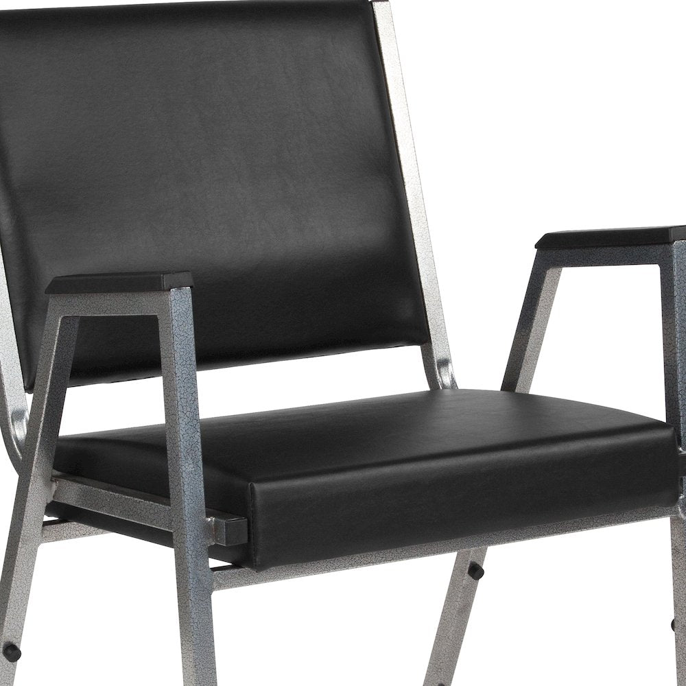 1000 lb. Rated Black Antimicrobial Vinyl Bariatric Medical Reception Arm Chair