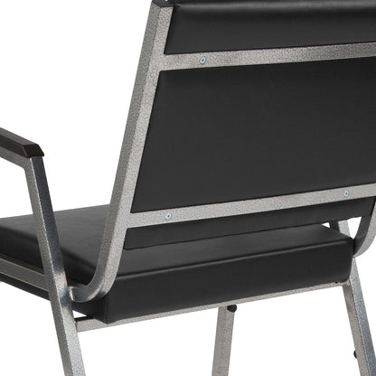1000 lb. Rated Black Antimicrobial Vinyl Bariatric Medical Reception Arm Chair