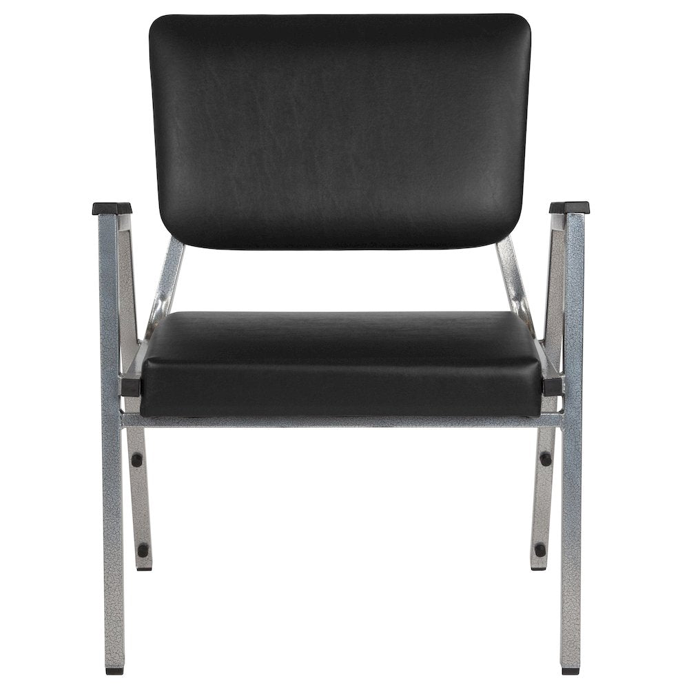 1000 lb. Rated Black Antimicrobial Vinyl Bariatric Medical Reception Arm Chair with 3/4 Panel Back