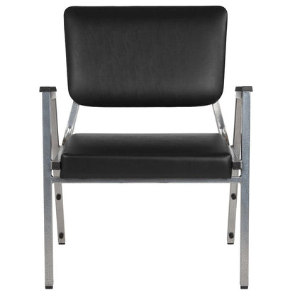 1000 lb. Rated Black Antimicrobial Vinyl Bariatric Medical Reception Arm Chair with 3/4 Panel Back
