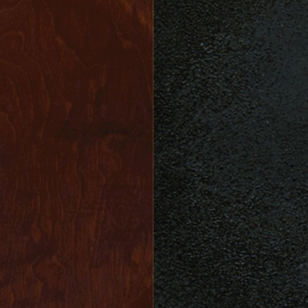 Black Window Back Metal Restaurant Chair - Walnut Wood Seat