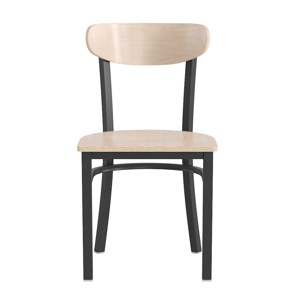 Commercial Grade Dining Chair with Solid Wood Back and Seat Natural Birch Finish Wooden Seat and Back