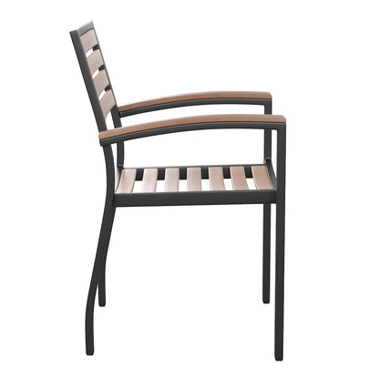 5 Piece Dining Table Set - Poly Slats - 35" Table - 4 Club Chairs