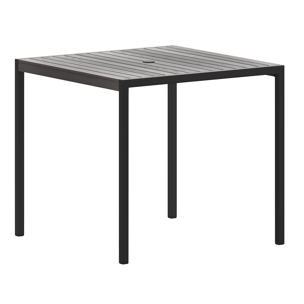 Outdoor Patio Dining Table with Umbrella Holder Hole