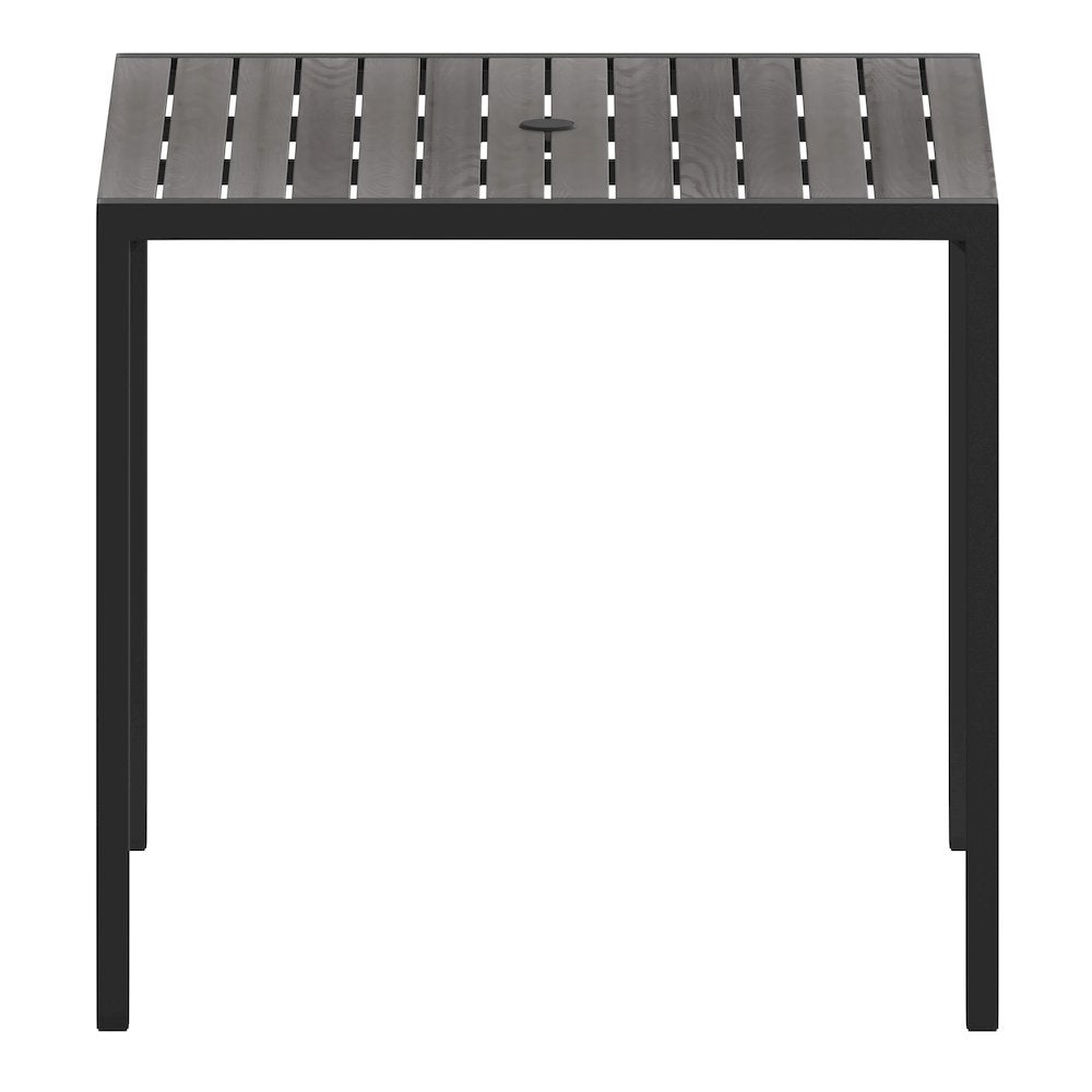 Outdoor Patio Dining Table with Umbrella Holder Hole