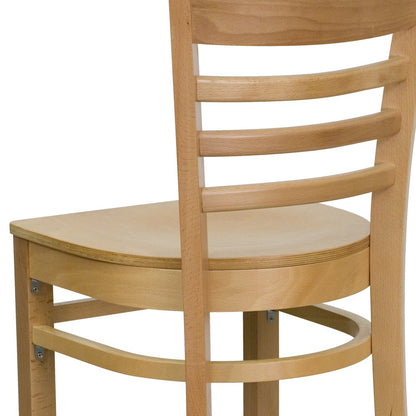 Ladder Back Natural Wood Restaurant Barstool