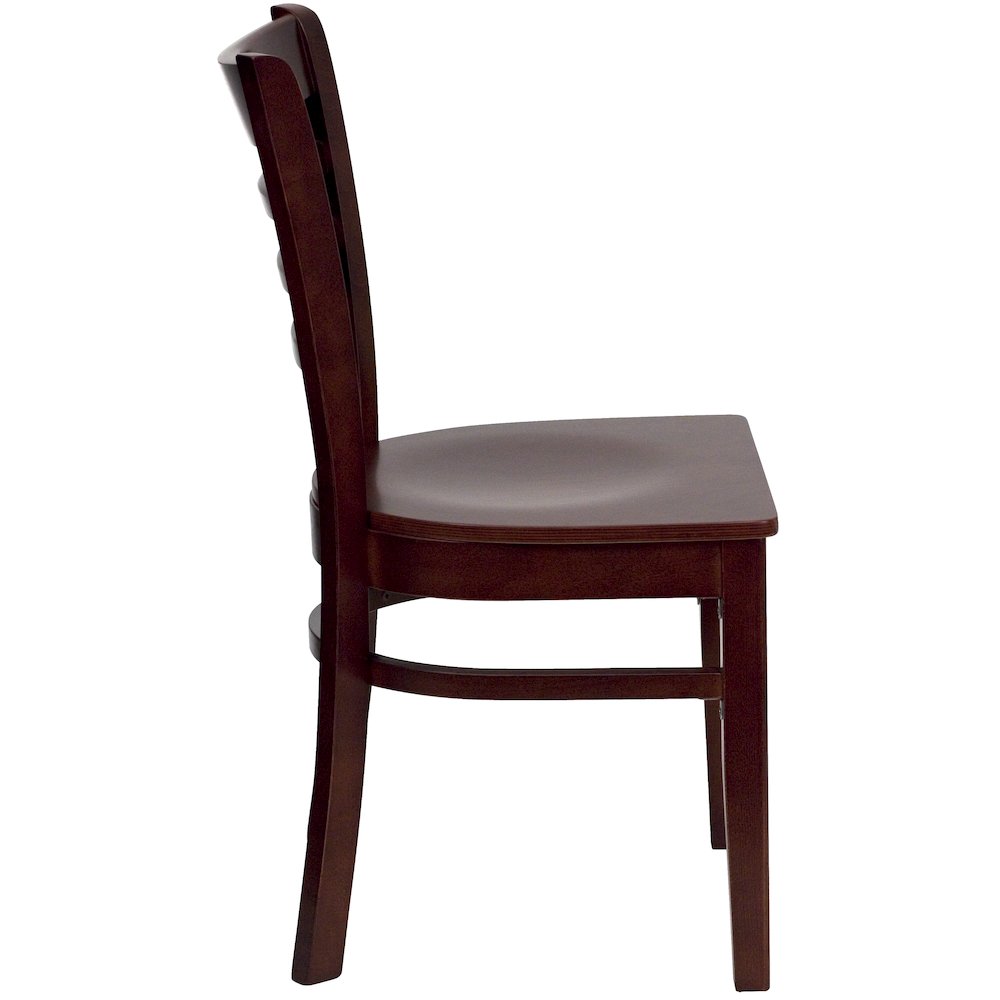 Ladder Back Mahogany Wood Restaurant Chair