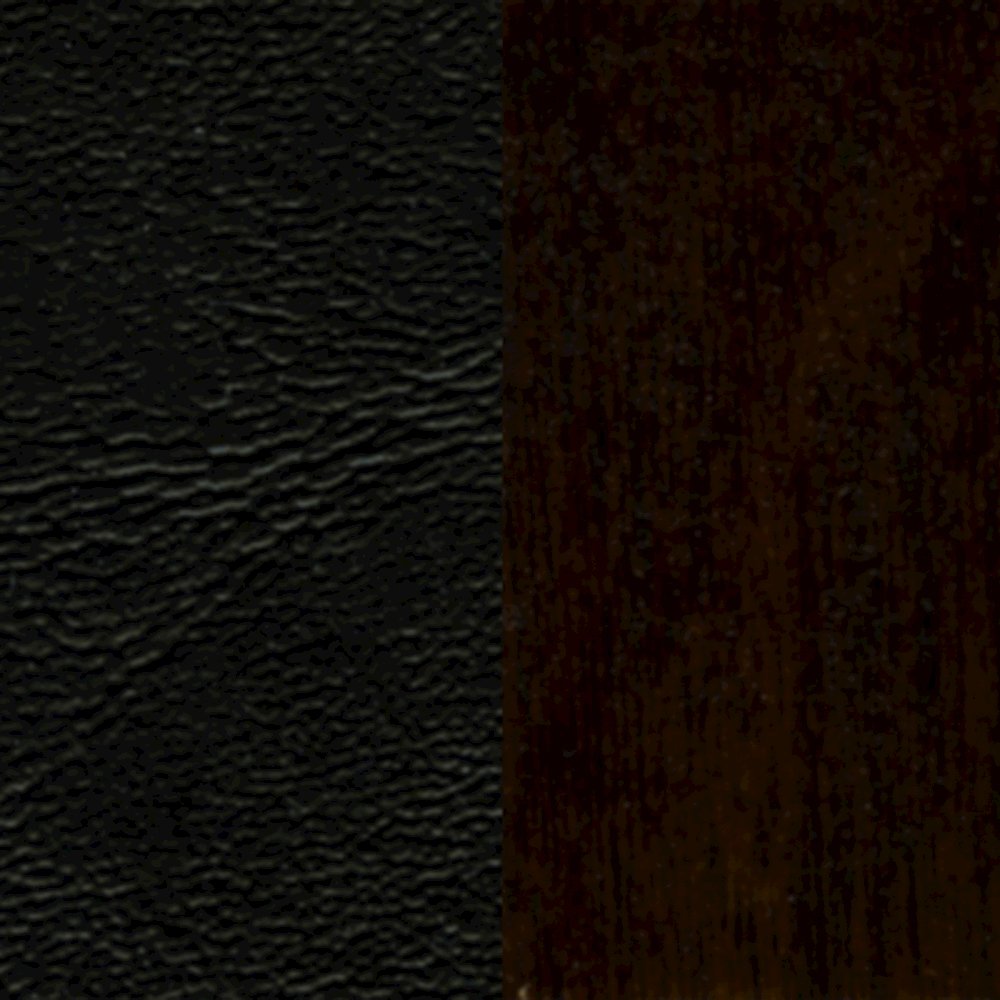 Ladder Back Walnut Wood Restaurant Chair - Black Vinyl Seat