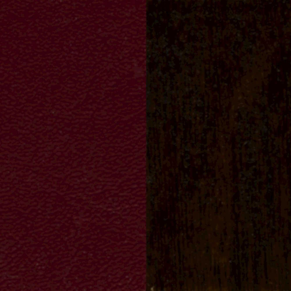 Ladder Back Walnut Wood Restaurant Chair - Burgundy Vinyl Seat