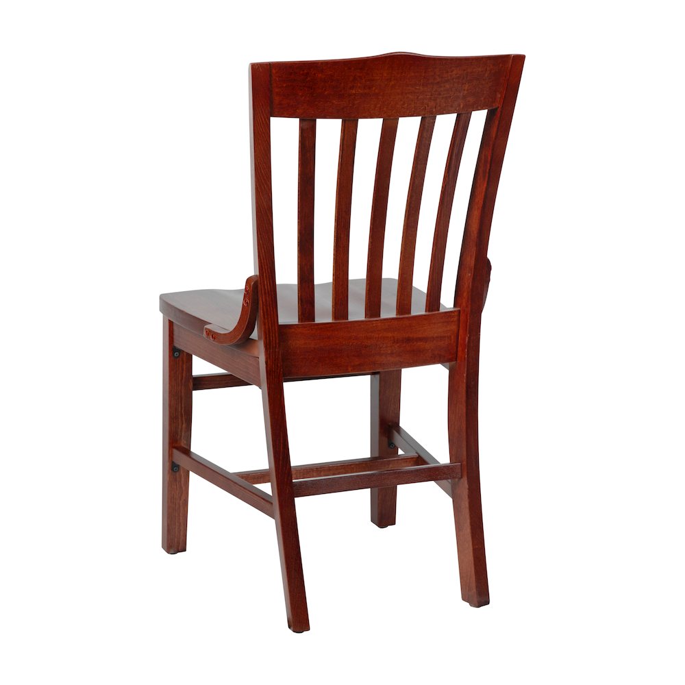 School House Back Mahogany Wood Restaurant Chair