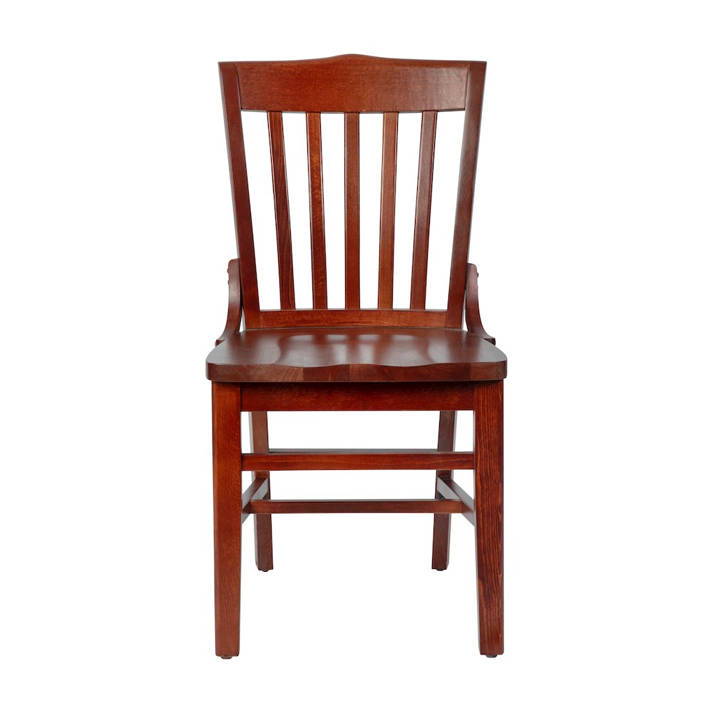 School House Back Mahogany Wood Restaurant Chair