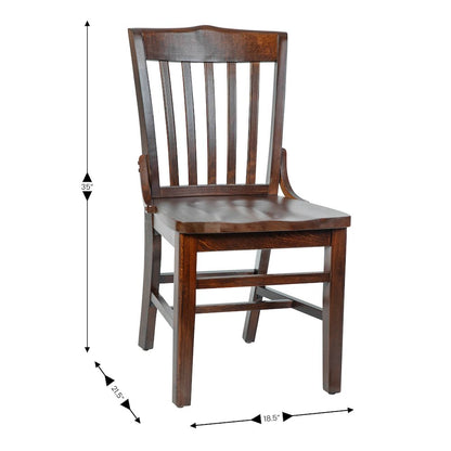 School House Back Walnut Wood Restaurant Chair