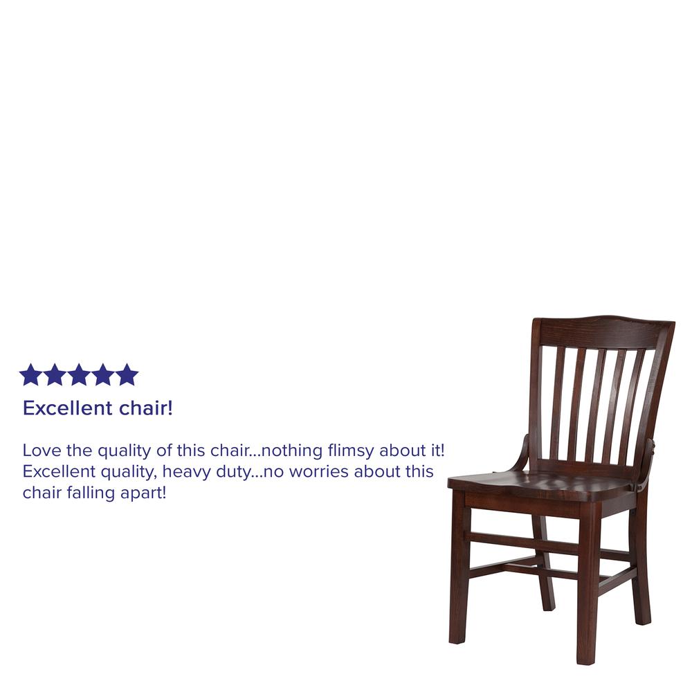 School House Back Walnut Wood Restaurant Chair