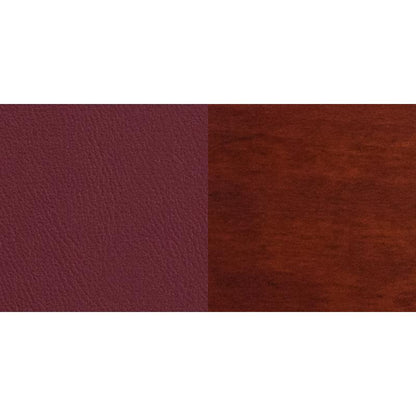Solid Back Mahogany Wood Restaurant Barstool - Burgundy Vinyl Seat