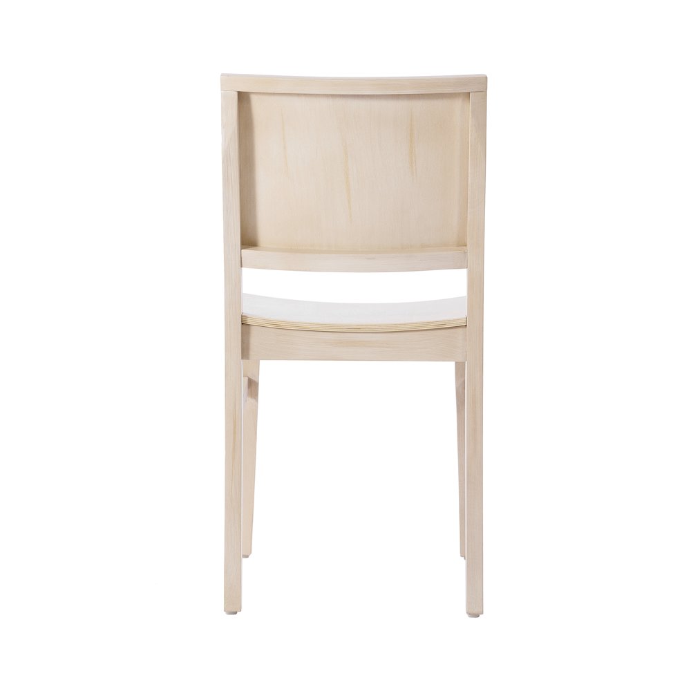 Naples Solid Wood Dining Chair with Curved Backrest and Antique White Finish