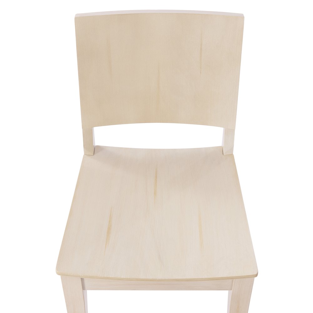 Naples Solid Wood Dining Chair with Curved Backrest and Antique White Finish