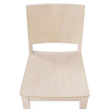 Naples Solid Wood Dining Chair with Curved Backrest and Antique White Finish