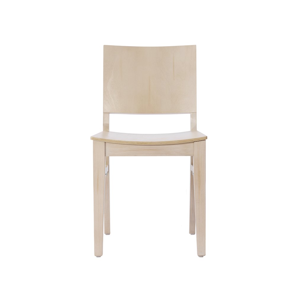 Naples Solid Wood Dining Chair with Curved Backrest and Antique White Finish