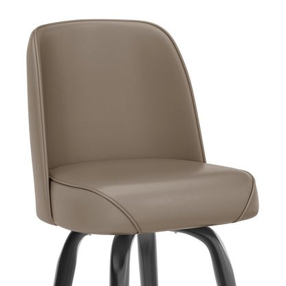 James Commercial Grade Metal Barstool with Beige Swivel Bucket Seat