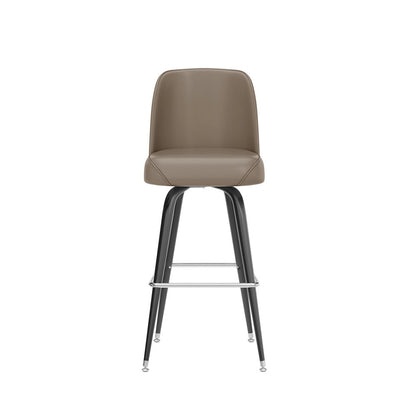 James Commercial Grade Metal Barstool with Beige Swivel Bucket Seat
