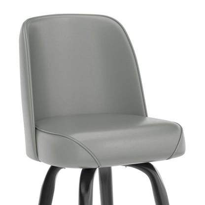 James Commercial Grade Metal Barstool with Gray Swivel Bucket Seat