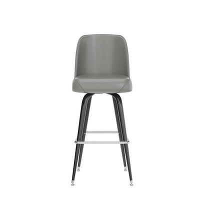 James Commercial Grade Metal Barstool with Gray Swivel Bucket Seat