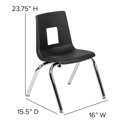 86" Oval Wave Activity Table Set with 14" Student Stack Chairs, Oak/Black