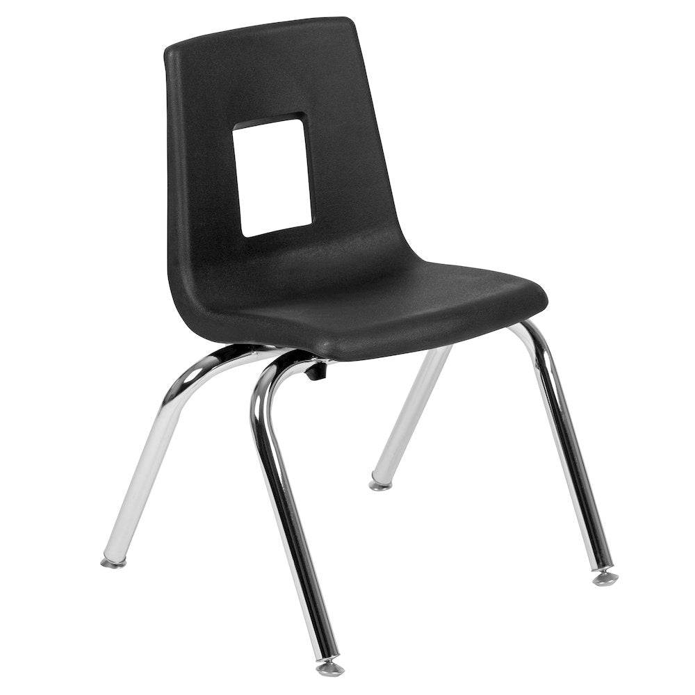 Mobile 47.5" Table Set with 14" Student Stack Chairs, Oak/Black