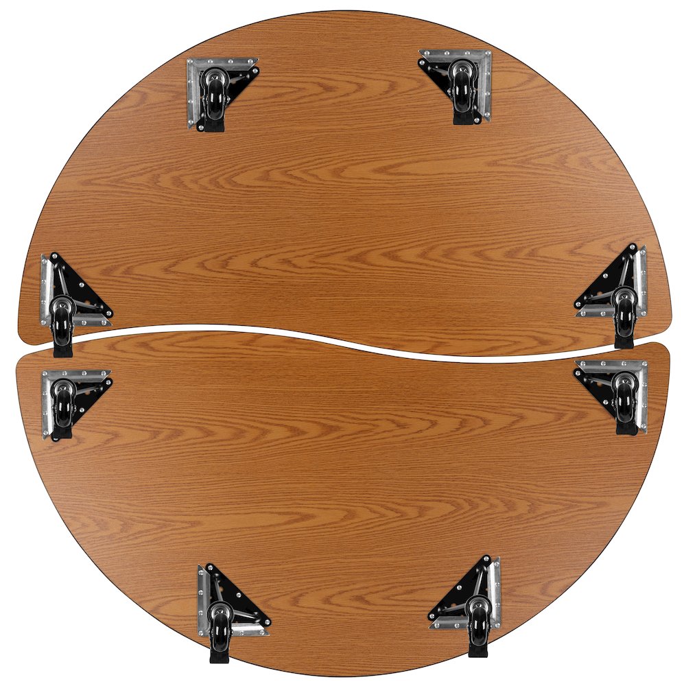 2 Piece Mobile Emmy 60" Circle Wave Grey Thermal Adjustable Activity Table Set