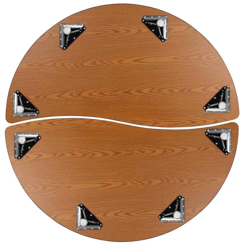 2 Piece Emmy 60" Circle Wave Grey Thermal Activity Table Set - Height Short Legs