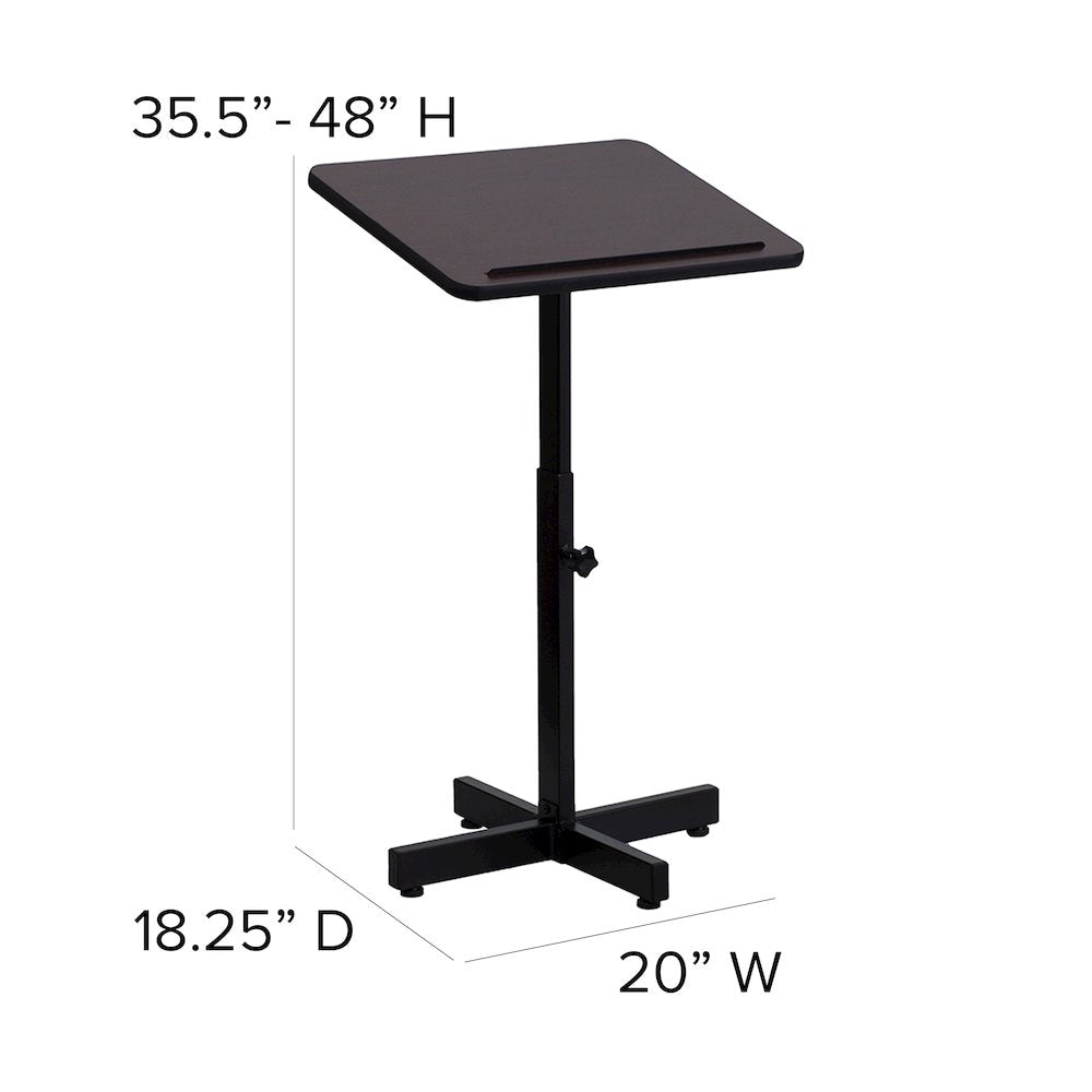 Adjustable Height Metal Lectern in Mahogany