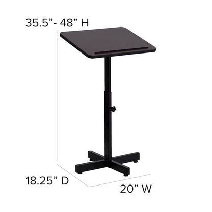 Adjustable Height Metal Lectern in Mahogany