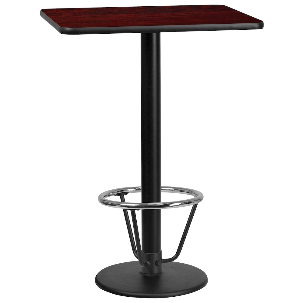 24'' x 30'' Mahogany Table Top with 18'' Round Bar Height