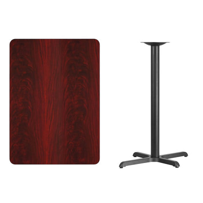 30'' x 42'' Mahogany Table Top with 23.5'' x 29.5'' Bar Height Table Base