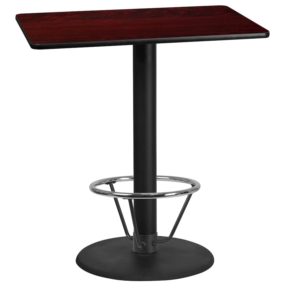 30'' x 42'' Mahogany Table Top with 24'' Round Bar Height