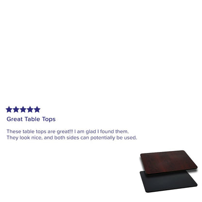 24'' x 42'' Rectangular Table Top with Black or Mahogany Reversible Laminate Top