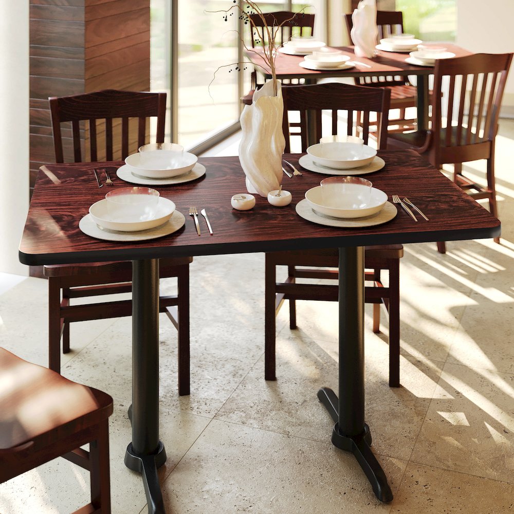 30'' x 48'' Rectangular Table Top with Black or Mahogany Reversible Laminate Top