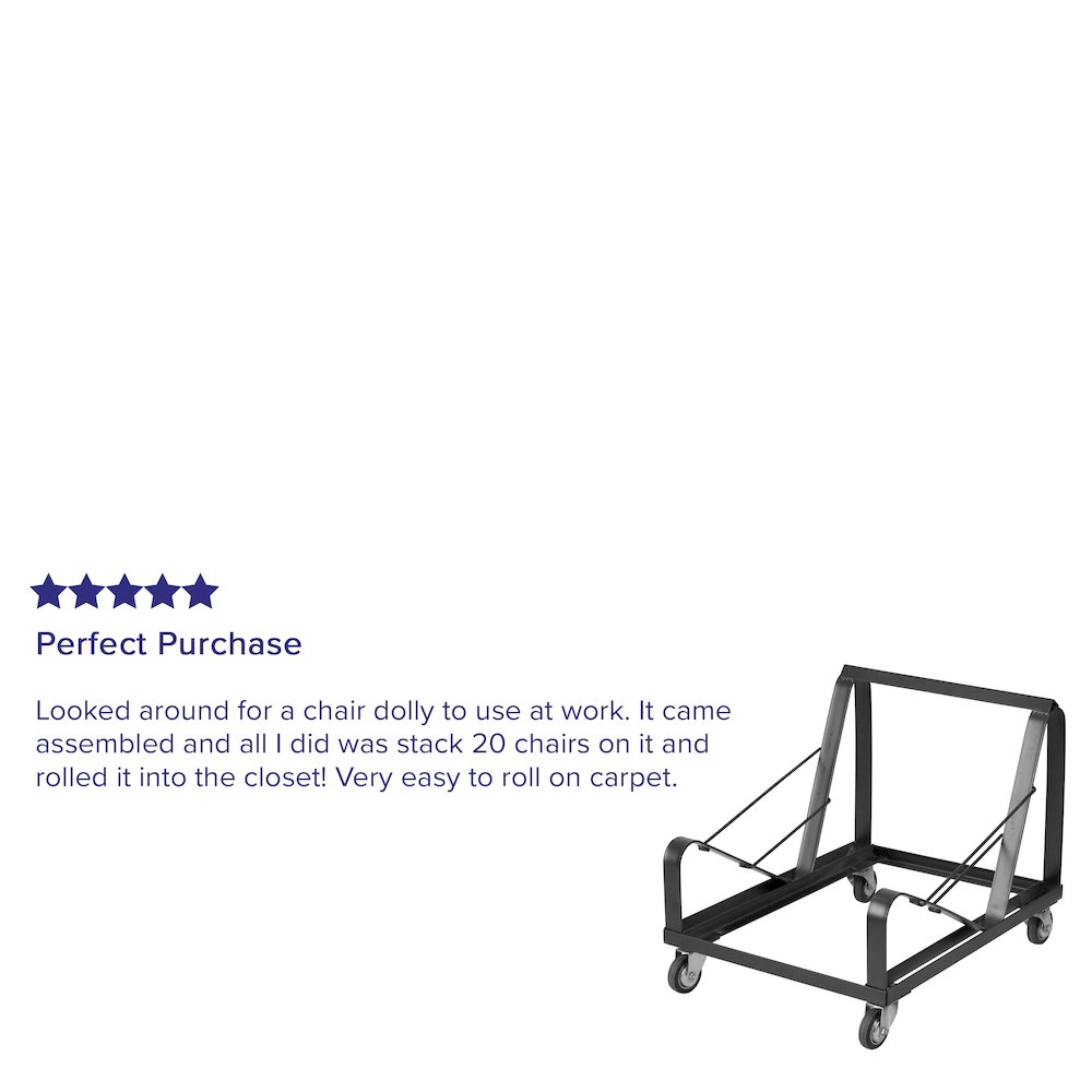 Black Steel Sled Base Stack Chair Dolly