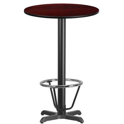 24'' Round Mahogany Table Top with 22'' x 22'' Bar Height