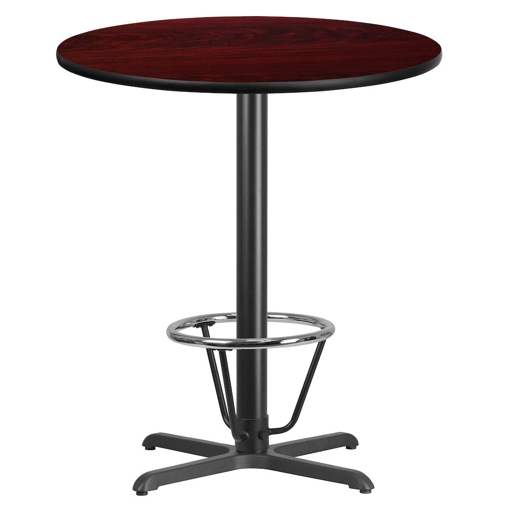 36'' Round Mahogany Table Top with 30'' x 30'' Bar Height