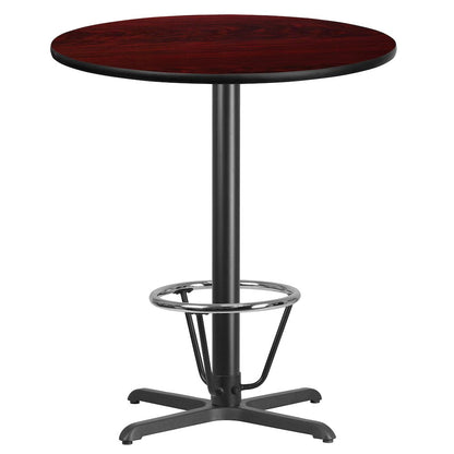 36'' Round Mahogany Table Top with 30'' x 30'' Bar Height