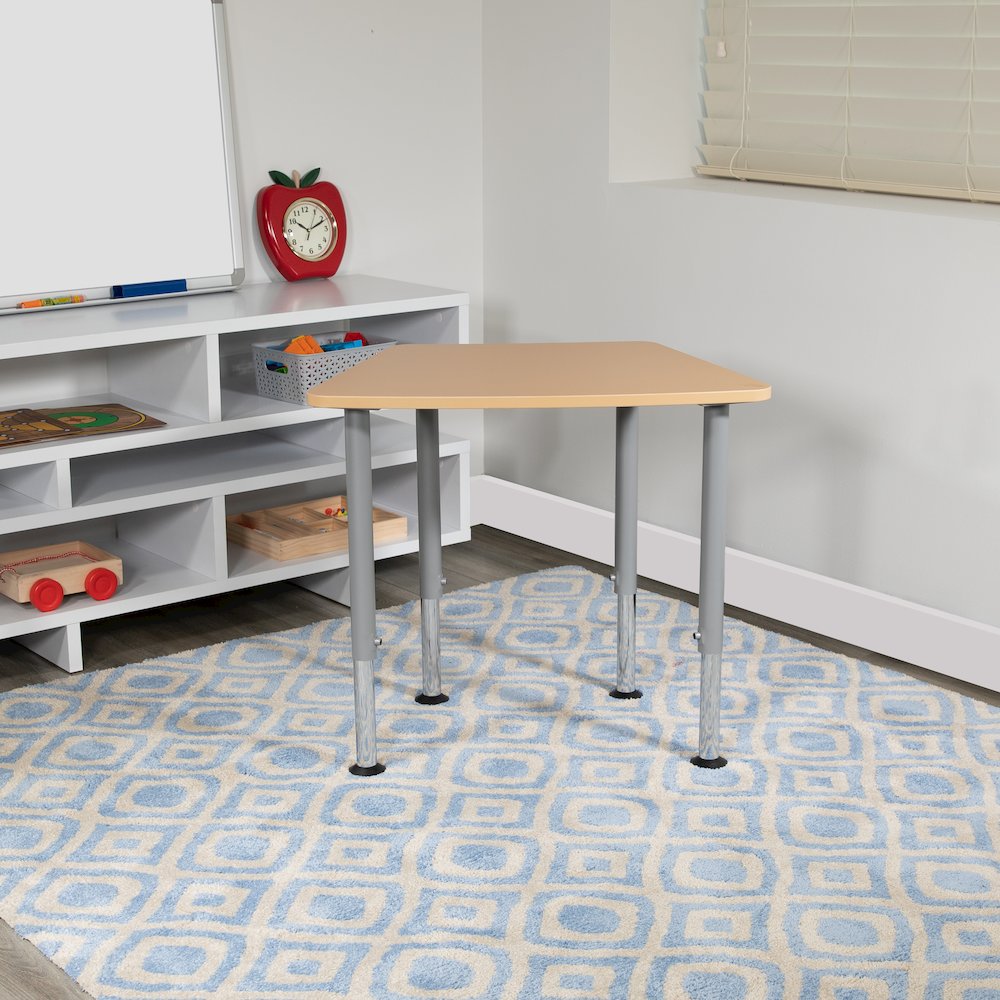 Hex Natural Collaborative Student Desk (from 22.3" to 34") - Home and Classroom