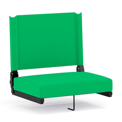 500 lb. Rated Lightweight Stadium Chair with Handle & Ultra-Padded Seat, Bright Green