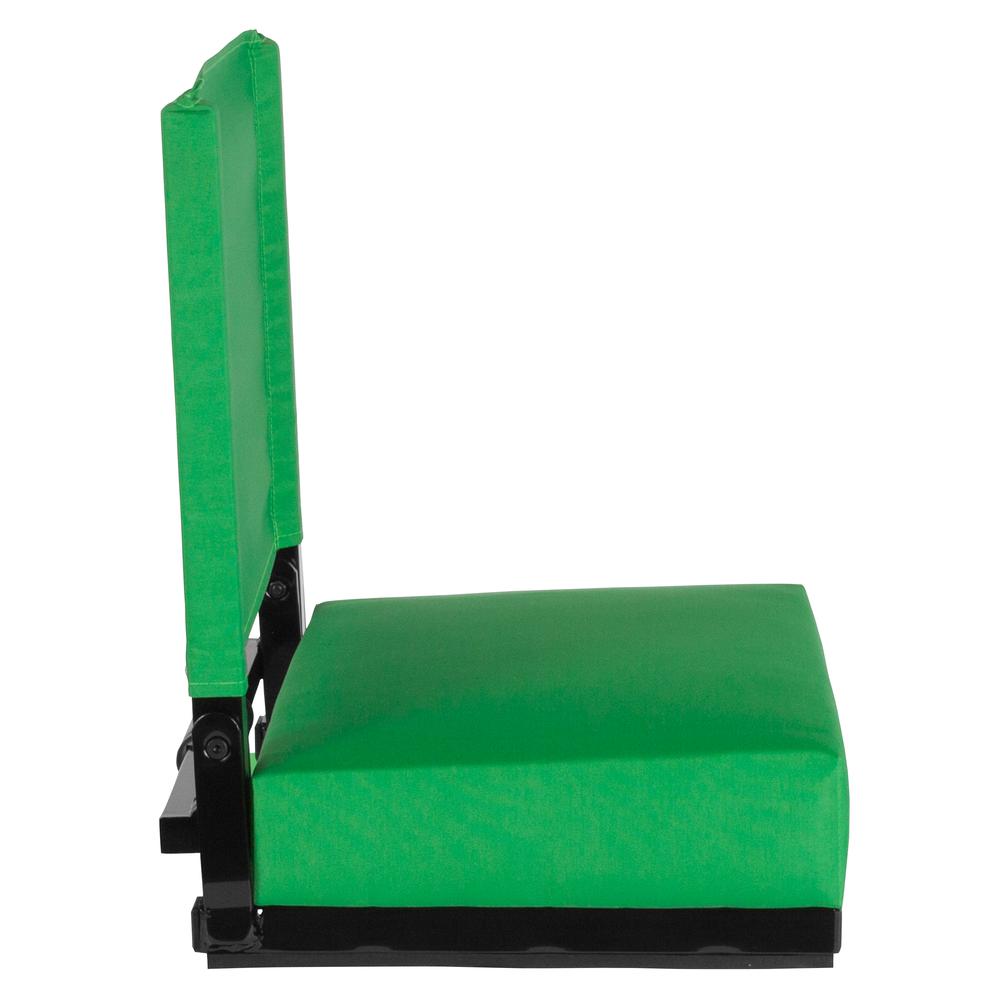 500 lb. Rated Lightweight Stadium Chair with Handle & Ultra-Padded Seat, Bright Green