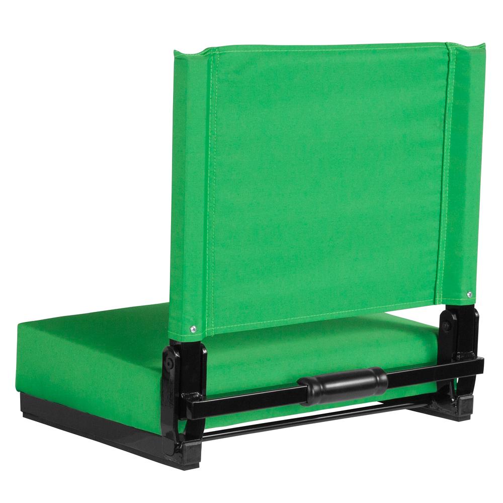 500 lb. Rated Lightweight Stadium Chair with Handle & Ultra-Padded Seat, Bright Green