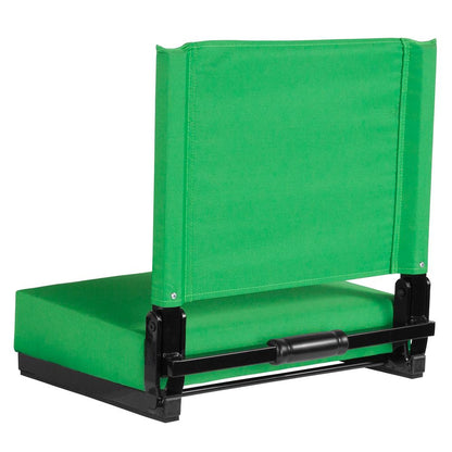 500 lb. Rated Lightweight Stadium Chair with Handle & Ultra-Padded Seat, Bright Green