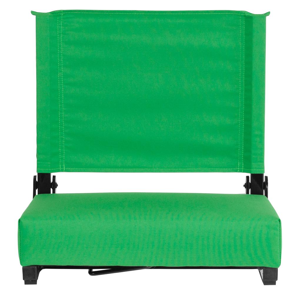 500 lb. Rated Lightweight Stadium Chair with Handle & Ultra-Padded Seat, Bright Green