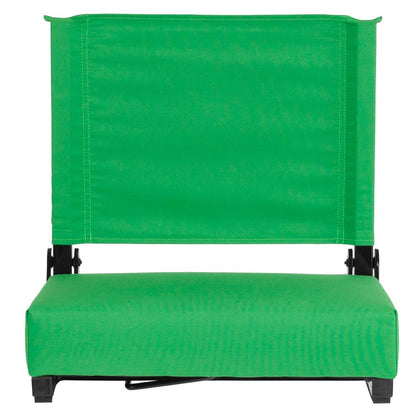 500 lb. Rated Lightweight Stadium Chair with Handle & Ultra-Padded Seat, Bright Green