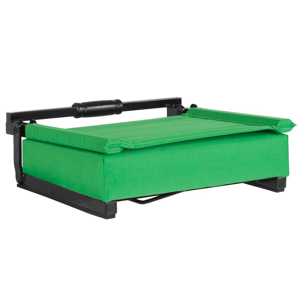 500 lb. Rated Lightweight Stadium Chair with Handle & Ultra-Padded Seat, Bright Green