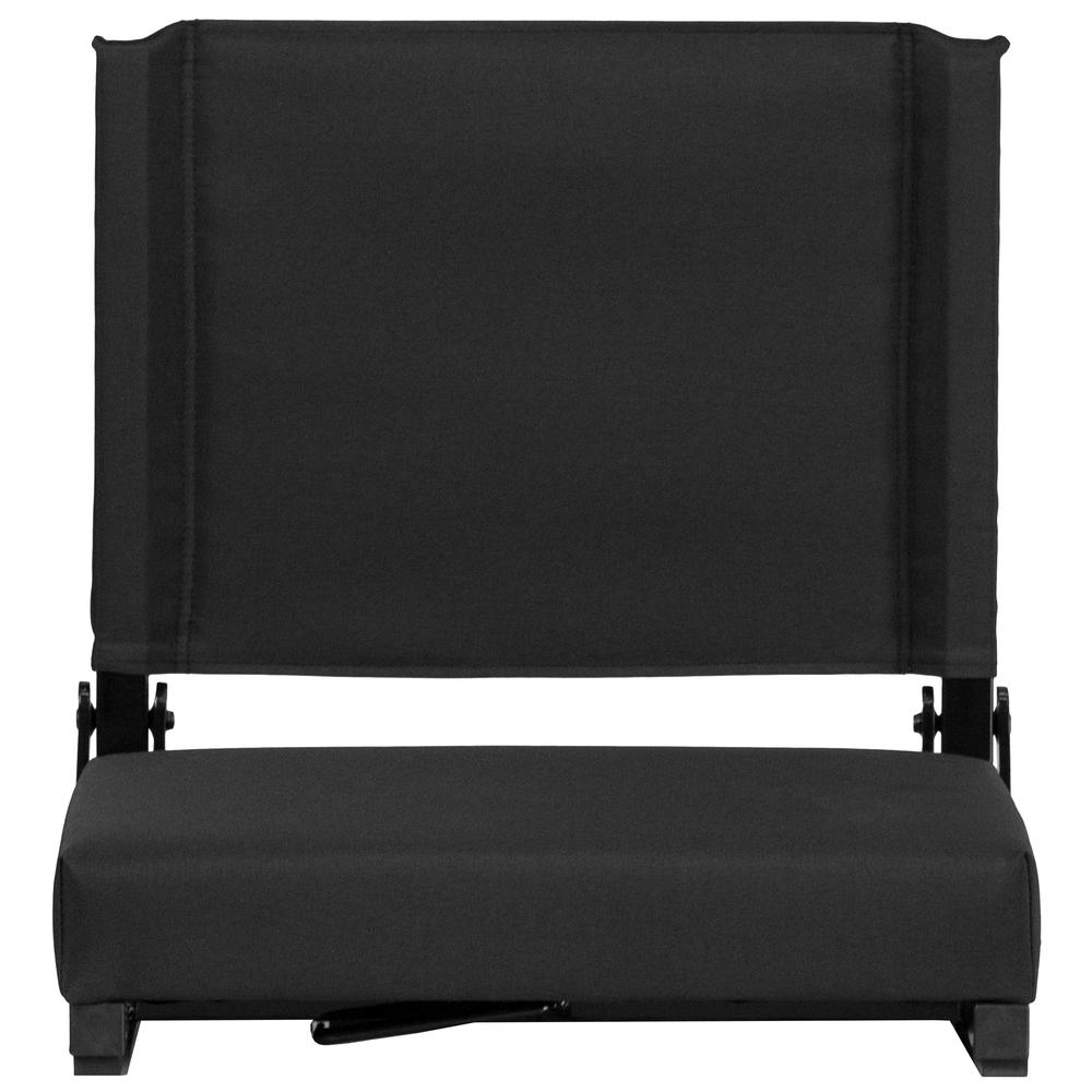 500 lb. Rated Lightweight Stadium Chair with Handle & Ultra-Padded Seat, Black
